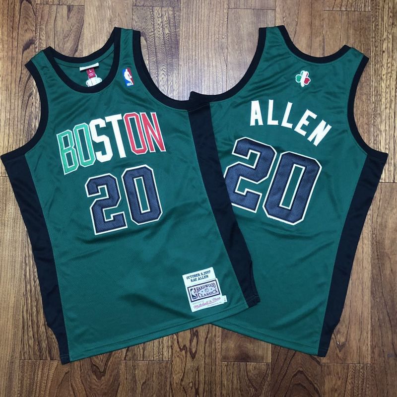 Men Boston Celtics #20 Allen Green Rainbow font embroidered 2021 NBA Jersey